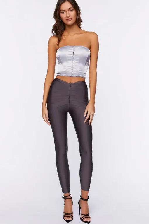 High-Rise Satin Leggings