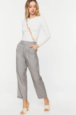 High-Rise Straight-Leg Trousers