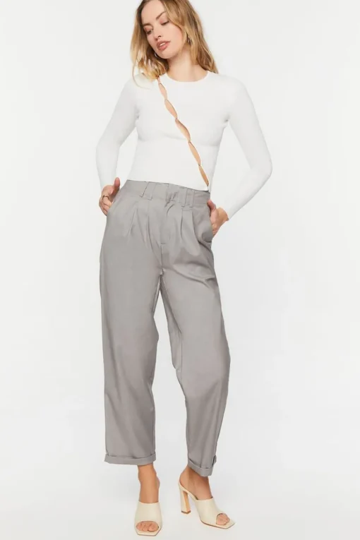 High-Rise Straight-Leg Trousers