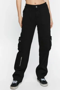 High-Rise Zipper Cargo Pants