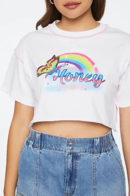 Honey Graphic Cropped Tee