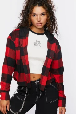 Hooded Combo Flannel Shirt