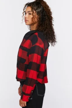 Hooded Combo Flannel Shirt