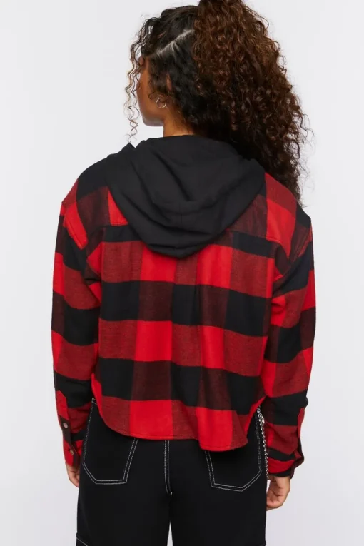 Hooded Combo Flannel Shirt