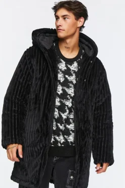 Hooded Plush Longline Coat