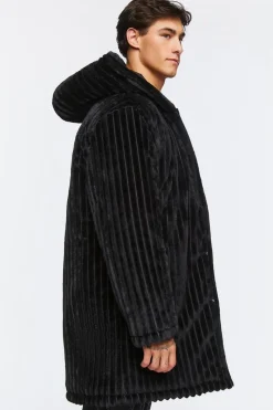 Hooded Plush Longline Coat