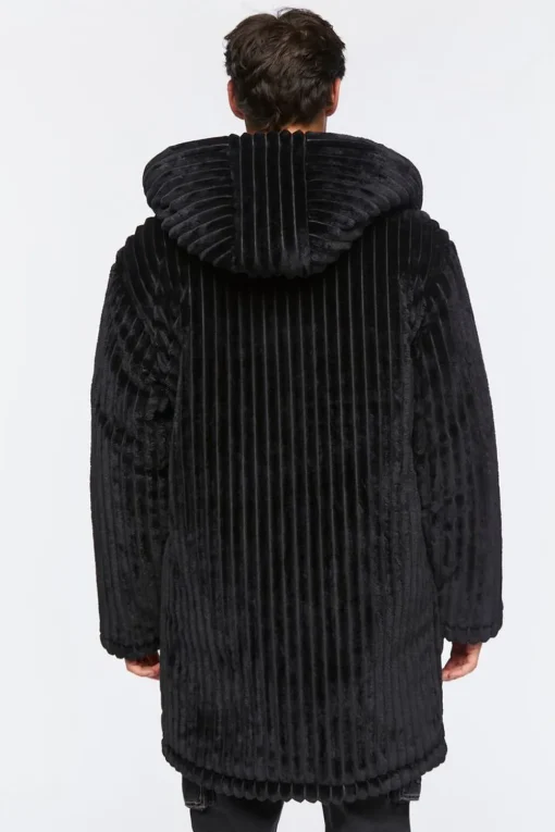 Hooded Plush Longline Coat