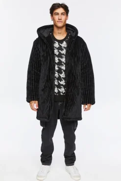 Hooded Plush Longline Coat