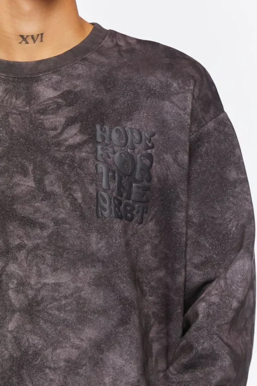 Hope For The Best Acid Wash Pullover