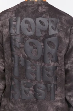 Hope For The Best Acid Wash Pullover