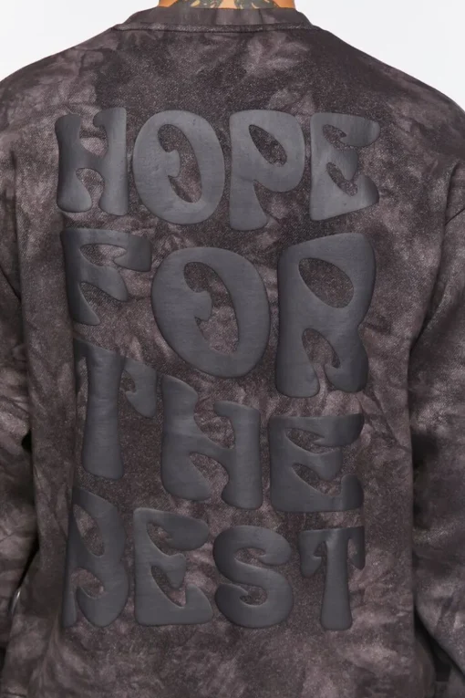 Hope For The Best Acid Wash Pullover