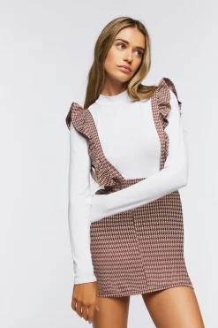 Houndstooth Combo Pinafore Dress