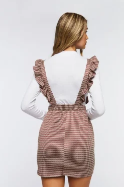 Houndstooth Combo Pinafore Dress