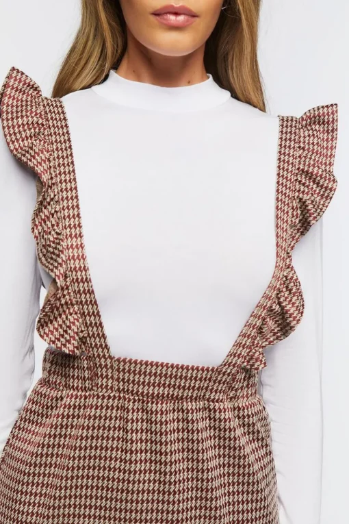 Houndstooth Combo Pinafore Dress