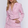 Houndstooth Double-Breasted Blazer