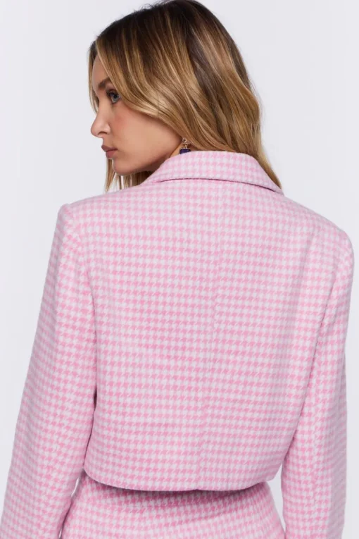 Houndstooth Double-Breasted Blazer
