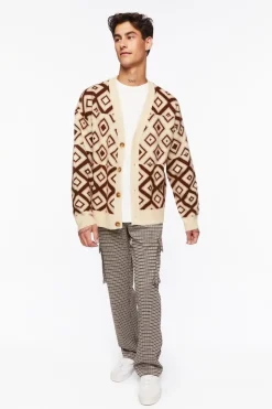 Houndstooth Straight-Leg Trousers