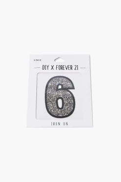 Iron-On Glitter Number Patch
