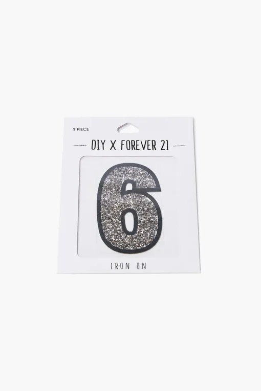 Iron-On Glitter Number Patch