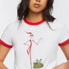 Jack Skellington Graphic Ringer Cropped Tee