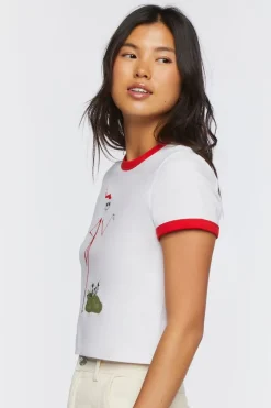 Jack Skellington Graphic Ringer Cropped Tee
