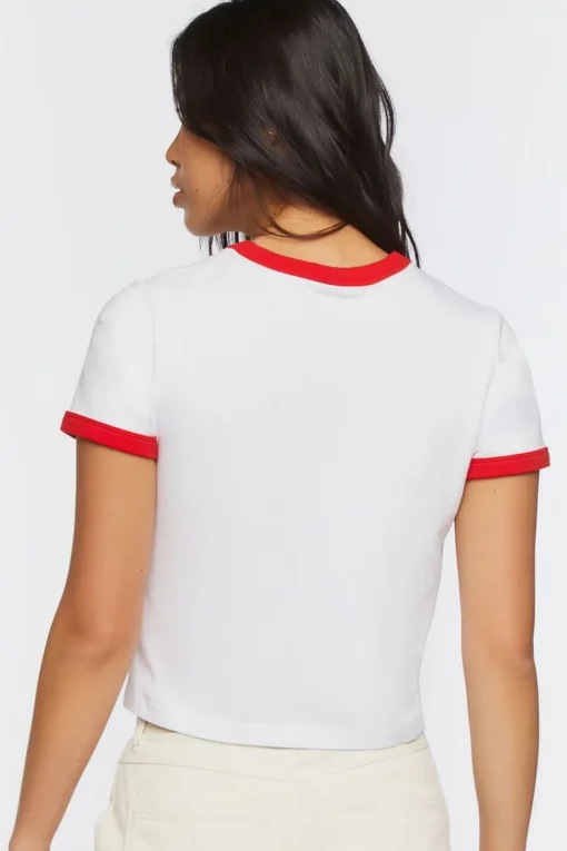 Jack Skellington Graphic Ringer Cropped Tee