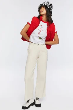 Jack Skellington Graphic Ringer Cropped Tee