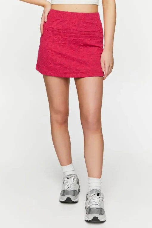 Jacquard A-Line Mini Skirt
