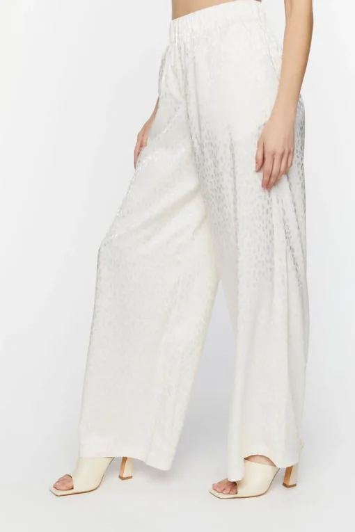 Jacquard Cheetah Print Pants