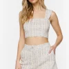 Jacquard Crop Top & Shorts Set