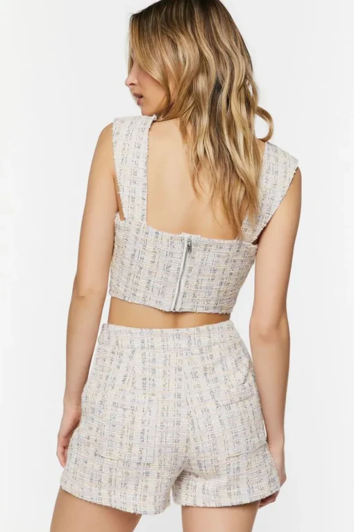 Jacquard Crop Top & Shorts Set