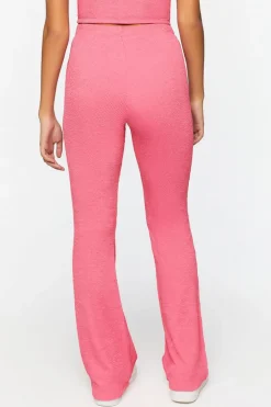 Jacquard Mid-Rise Flare Pants