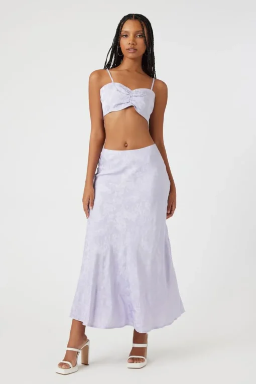 Jacquard Satin Maxi Skirt