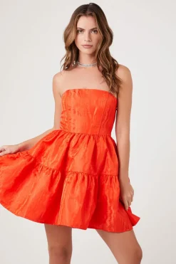 Jacquard Strapless Mini Dress