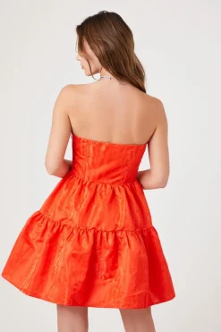 Jacquard Strapless Mini Dress