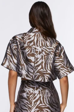 Jacquard Zebra Cropped Jacket