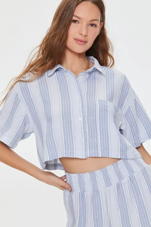 Kendall + Kylie Linen-Blend Shirt