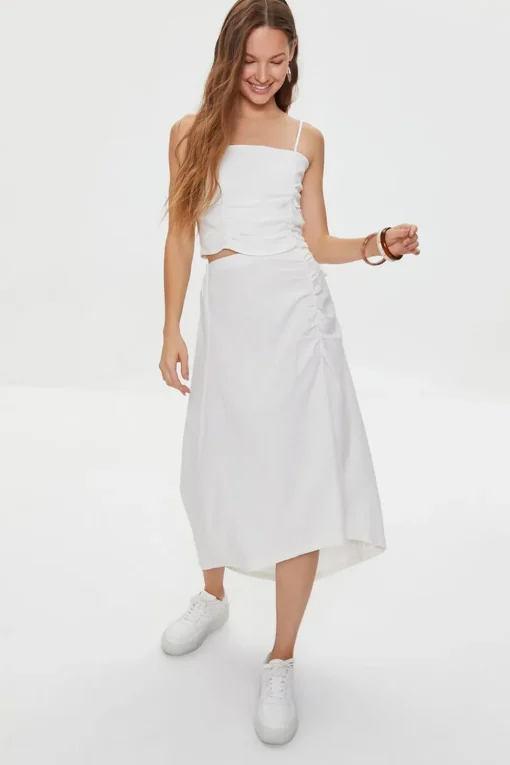 Kendall + Kylie Linen-Blend Skirt
