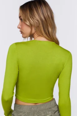 Keyhole Long-Sleeve Crop Top