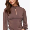 Keyhole Mock Neck Top