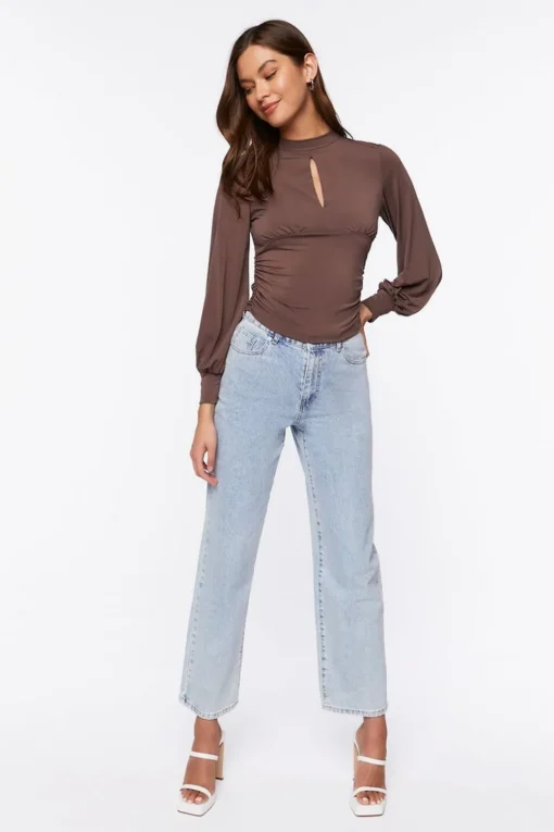 Keyhole Mock Neck Top