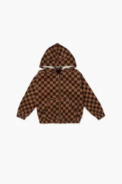 Kids Checkered Zip-Up Hoodie (Girls + Boys)