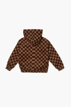 Kids Checkered Zip-Up Hoodie (Girls + Boys)