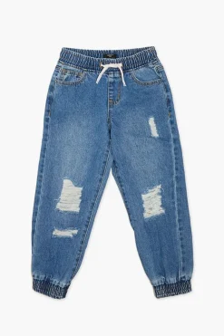Kids Distressed Denim Joggers (Girls + Boys)