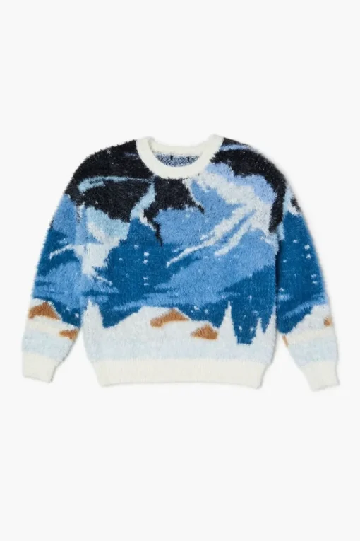 Kids Fuzzy Mountain Graphic Sweater (Girls + Boys)
