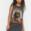 Kiss Distressed Graphic T-Shirt Dress