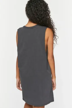 Kiss Distressed Graphic T-Shirt Dress