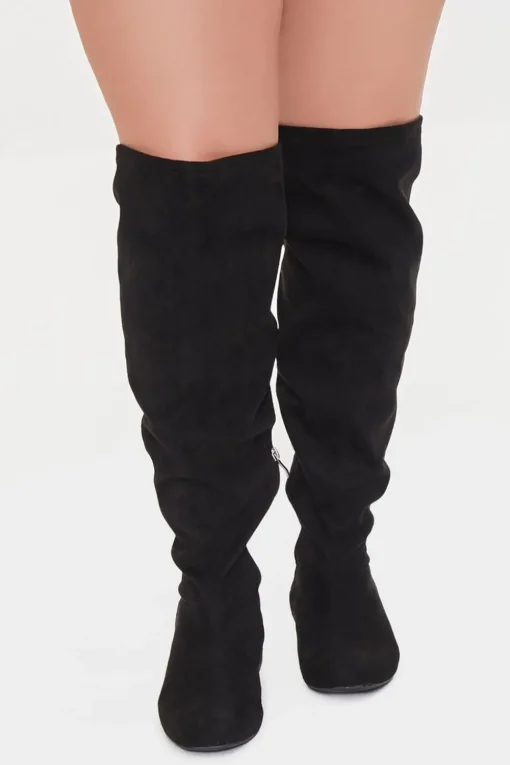 Knee-High Faux Suede Boots (Wide)