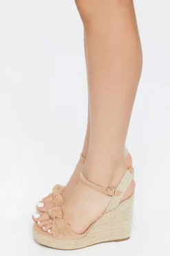 Knotted Espadrille Platform Wedges