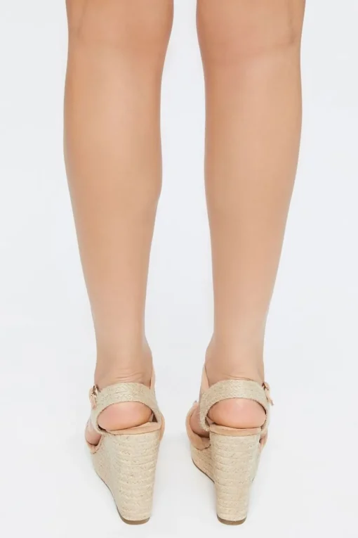 Knotted Espadrille Platform Wedges